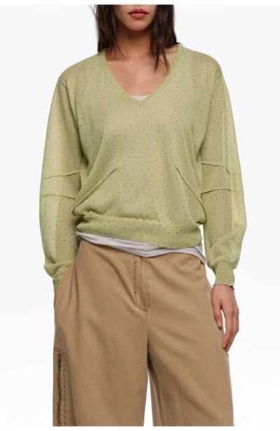 Bimba Y Lola Mini Dots Straight Sweater In Green