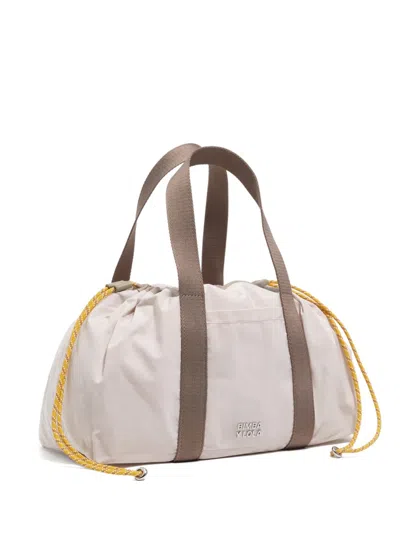 Bimba Y Lola Mini Drawstring Tote Bag In Neutral