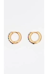 Bimba Y Lola Mini Hoop Earrings With Crystal In Gold