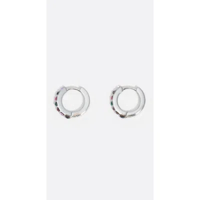 Bimba Y Lola Mini Hoop Earrings With Crystal In Metallic