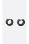 Bimba Y Lola Mini Hoop Earrings With Crystals In Black