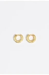 Bimba Y Lola Mini Hoop Earrings With Crystals In Gold