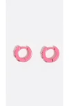 Bimba Y Lola Mini Hoop Earrings With Crystals In Pink
