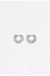 Bimba Y Lola Mini Hoop Earrings With Crystals In Metallic