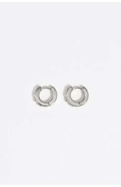 Bimba Y Lola Mini Hoop Earrings With Crystals In Metallic