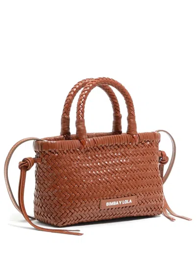 Bimba Y Lola Mini Interwoven Tote Bag In 褐色
