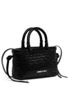 Bimba Y Lola Mini Interwoven Tote Bag In 黑色