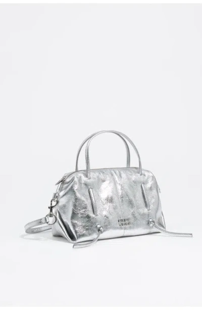 Bimba Y Lola Mini Leather Lolita Bag In Silver