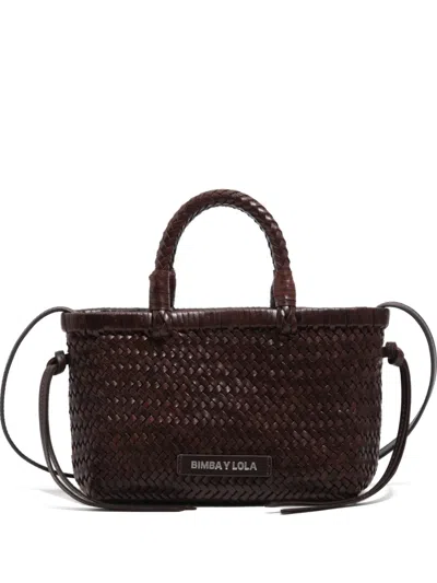Bimba Y Lola Mini Leather Tote Bag In Brown