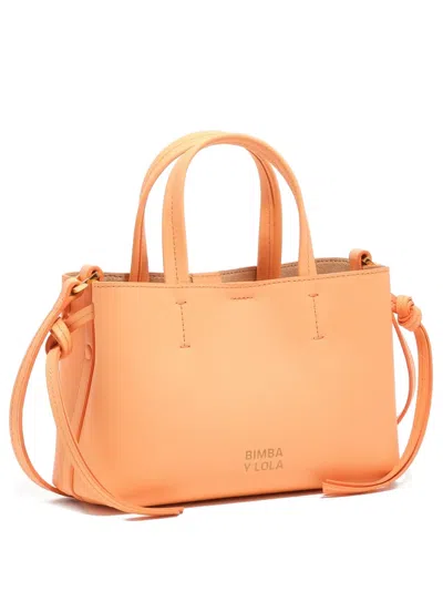 Bimba Y Lola Mini Logo-plaque Tote Bag In Orange