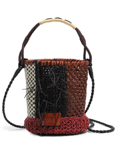 Bimba Y Lola Mini Woven Bucket Bag In Multi