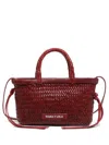 Bimba Y Lola Mini Woven Leather Tote Bag In Red