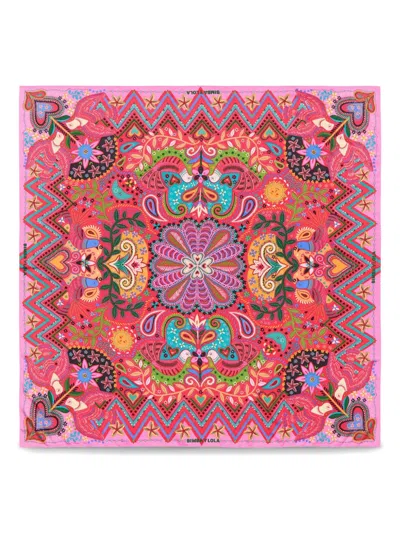 Bimba Y Lola Mix-print Scarf In Red