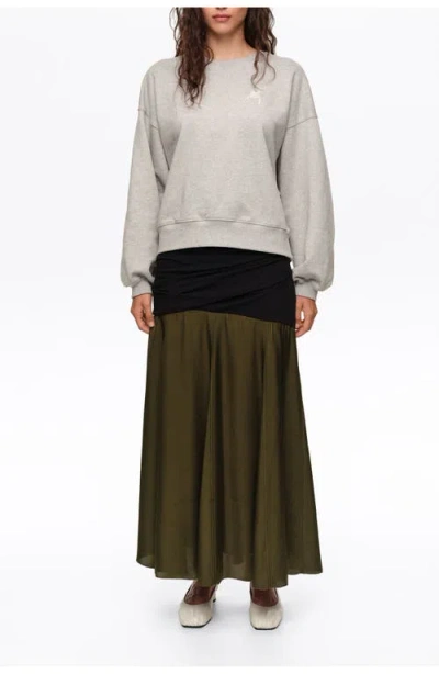 Bimba Y Lola Mixed-fabric A-line Midi Skirt In Black