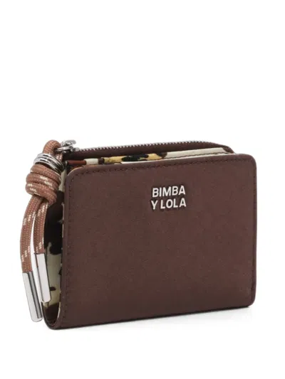 Bimba Y Lola Mocha Nylon Compact Purse In Brown