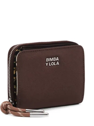 Bimba Y Lola Mocha Nylon Lapel Wallet In Brown