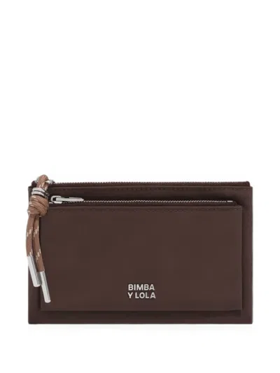 Bimba Y Lola Mocha Nylon Pocket Wallet In Burgundy