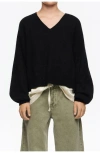 Bimba Y Lola Mohair V-neck Sweater In Black
