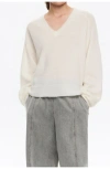 Bimba Y Lola Mohair V-neck Sweater In White