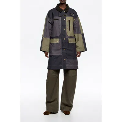 Bimba Y Lola Multicolor Patchwork Midi Trench