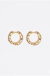 Bimba Y Lola Multicolored Crystals Logo Hoop Earrings