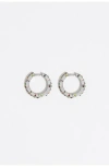 Bimba Y Lola Multicolored Crystals Logo Hoop Earrings In Metallic