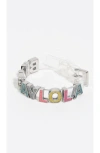 Bimba Y Lola Multicolored Glittery Logo Strap Bracelet In Multi