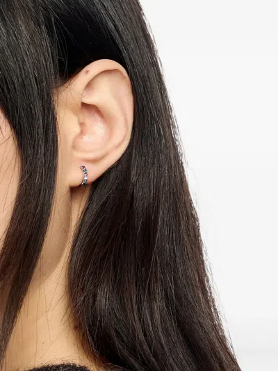 Bimba Y Lola Multigemstone Hoop Earrings In Silver