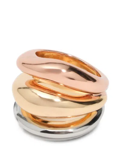 Bimba Y Lola Multi-gold Irregular Three-band Ring