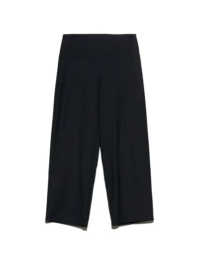 Bimba Y Lola Navy-blue Striped Ankle-length Maxi Trousers In Black