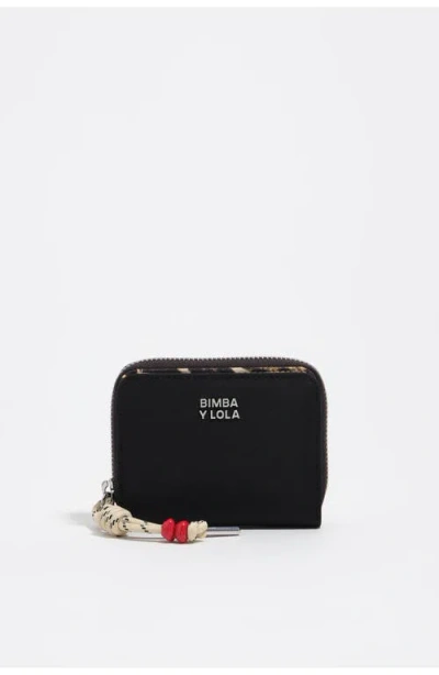 Bimba Y Lola Nylon Flap Wallet In Black