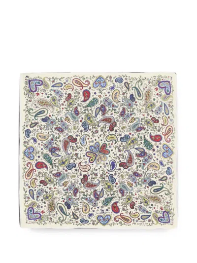 Bimba Y Lola Off-white Paisley Shawl In Multi