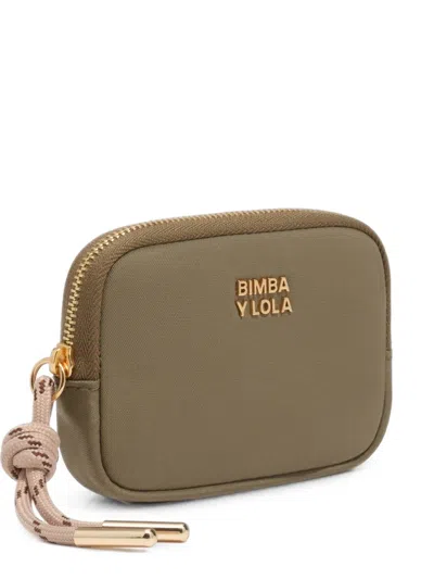 Bimba Y Lola Olive Nylon Coin Purse In Green