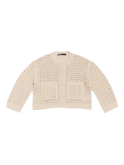 Bimba Y Lola Open-knit Cropped Cardigan