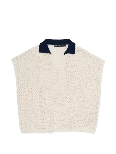 Bimba Y Lola Open-knit V-neck Top In Multi