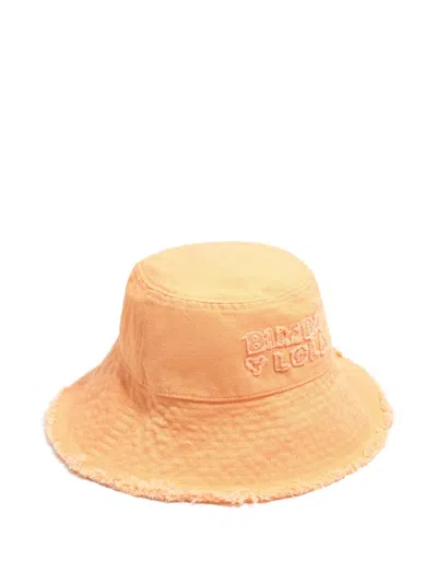 Bimba Y Lola Orange Washed Canvas Hat In Metallic