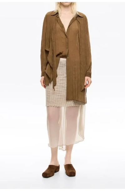 Bimba Y Lola Overlay Knit Skirt In Sand