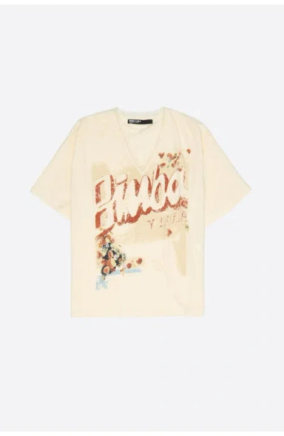 Bimba Y Lola Oversize Faded Linen T-shirt In Neutral
