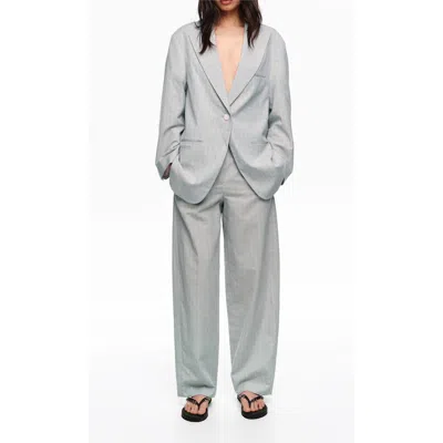 Bimba Y Lola Oversize Tailored Jacket With Stripes In Gray