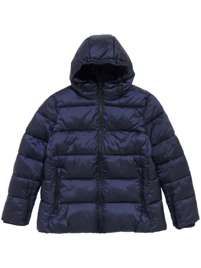 Bimba Y Lola Padded Hooded Jacket In Blau