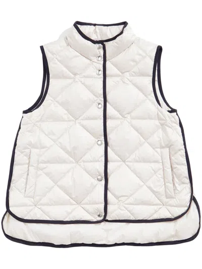 Bimba Y Lola High Neck Quilted Vest In Neutral