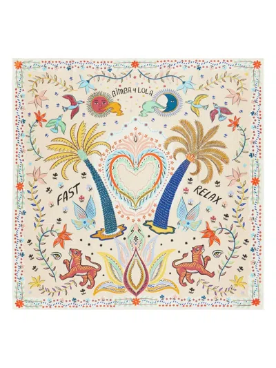 Bimba Y Lola Palm Tree Scarf In Neutrals