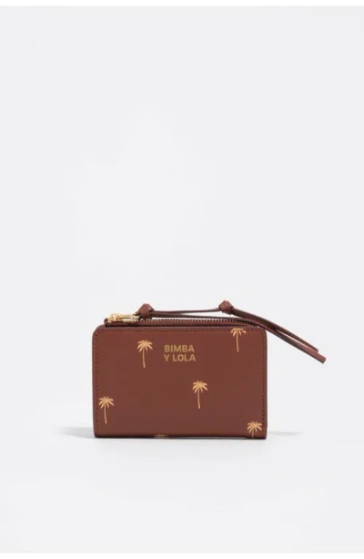 Bimba Y Lola Palms Compact Purse In Brown