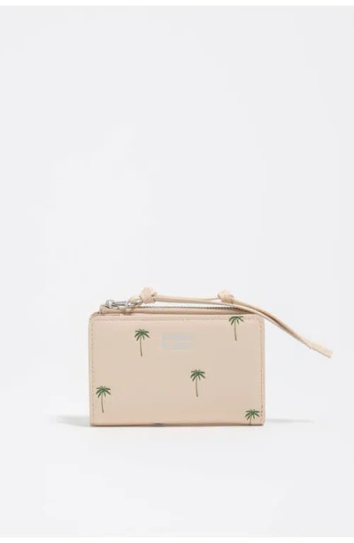 Bimba Y Lola Palms Compact Purse In Sand