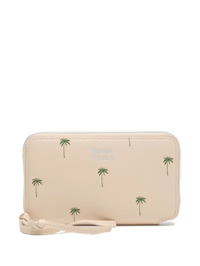 Bimba Y Lola Palms Tree-print Wallet In Neutral