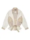 Bimba Y Lola Panelled Leather Jacket In Neutral