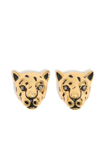 Bimba Y Lola Panther Earrings In Gold