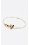 Bimba Y Lola Panther Pearls Bracelet In White