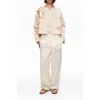 Bimba Y Lola Patchwork Cotton Cropped Jacket In White