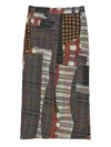 Bimba Y Lola Patchwork Flap-pocket Midi Skirt In Brown